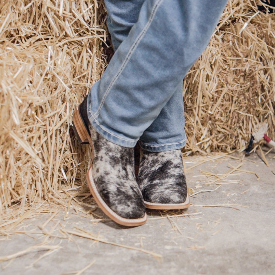 Cowboy Boot Cowhide Black Aztec - Agave Boots