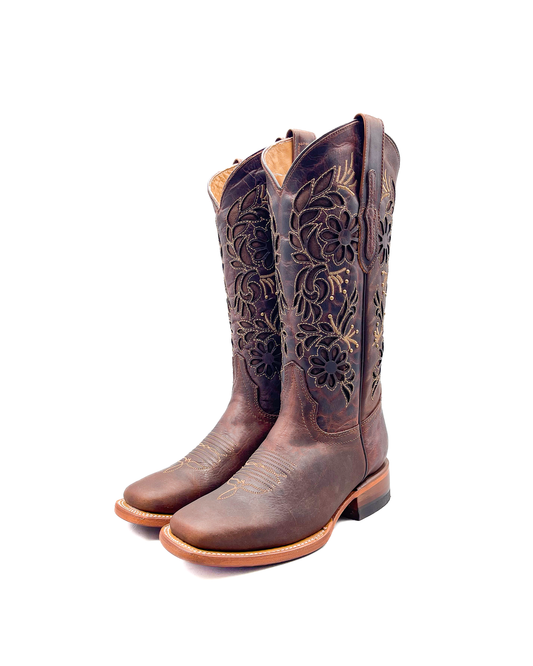 Cowboy Boot Romina Floral Brown