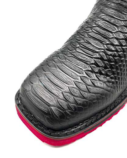 Cowboy Work Boot Matte Black Python Composite Toe