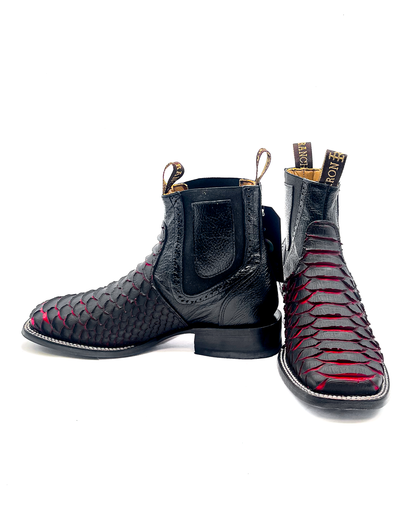 Ankle Boot Python Red