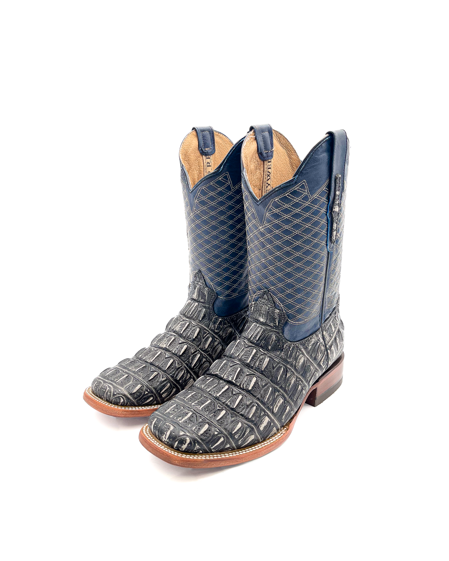 Cowboy Boot Gray Caiman Tail