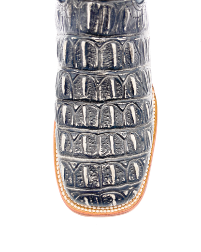 Cowboy Boot Gray Caiman Tail