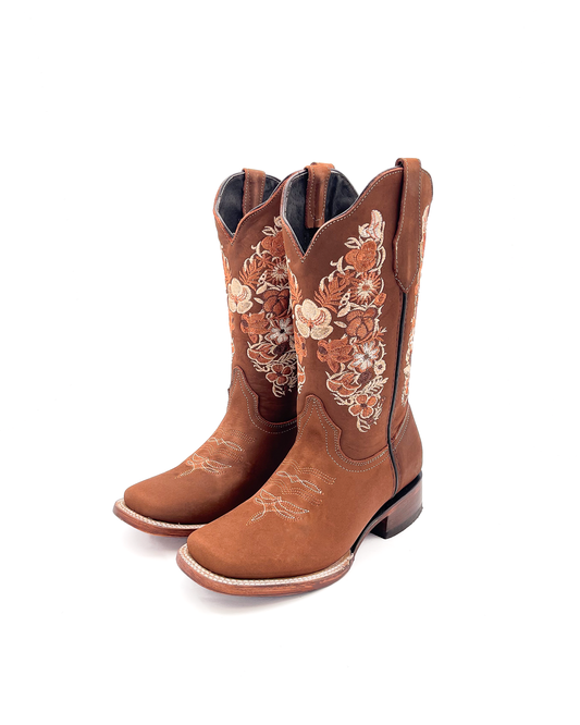Cowboy Boot Malvina Floral Brown