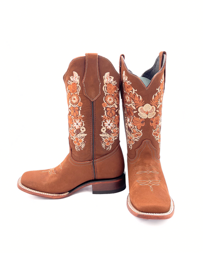 Cowboy Boot Malvina Floral Brown