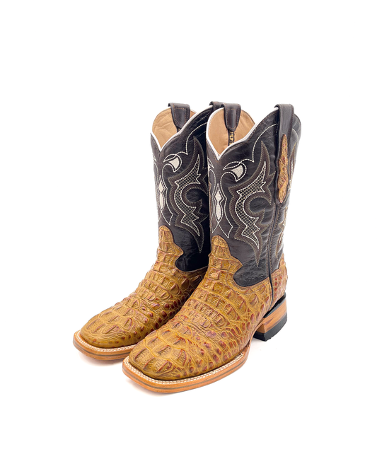Cowboy Boot Caiman Horn Back Cedar