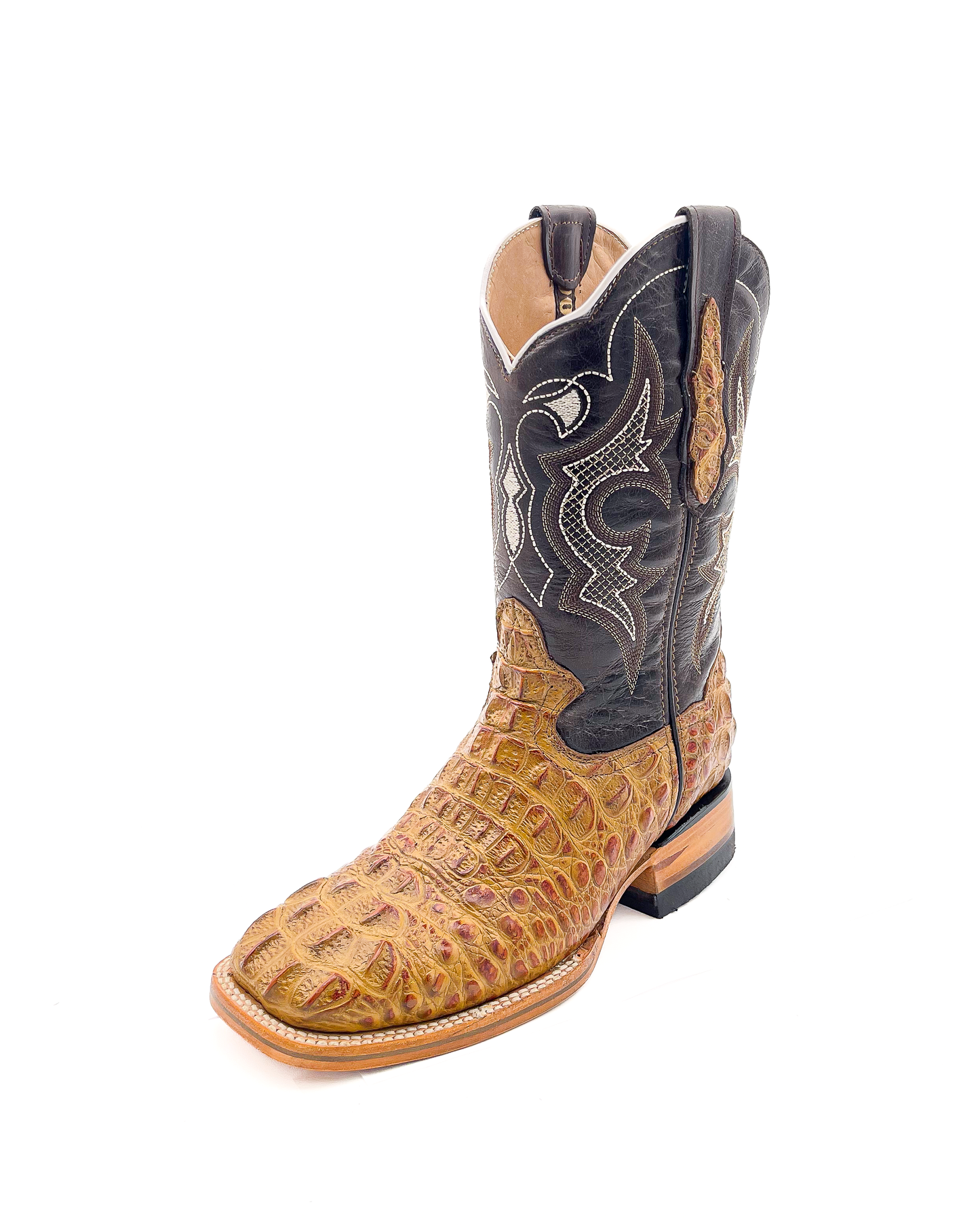 Cowboy Boot Caiman Horn Back Cedar