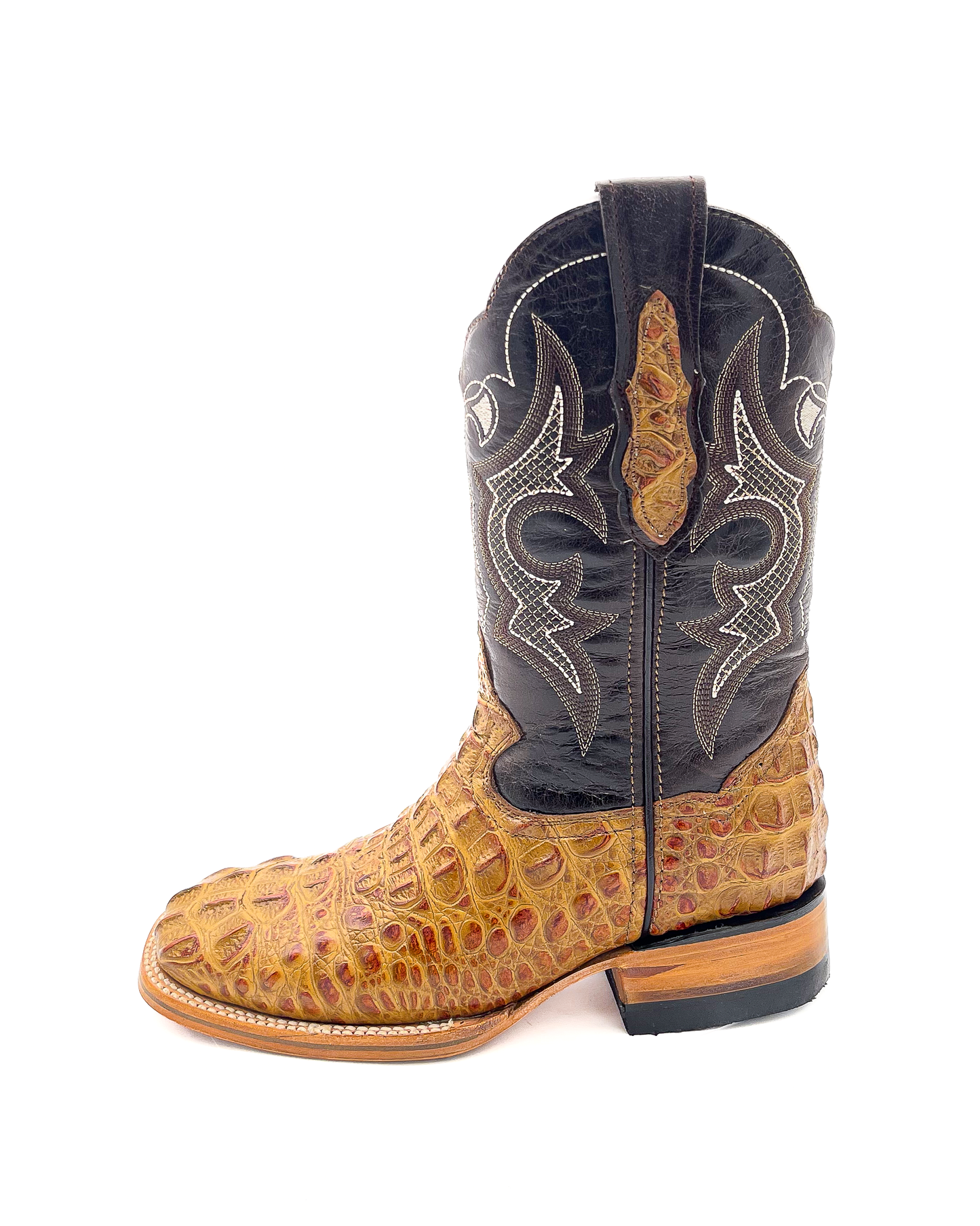 Cowboy Boot Caiman Horn Back Cedar