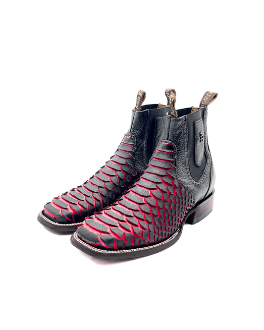 Ankle Boot Python Red