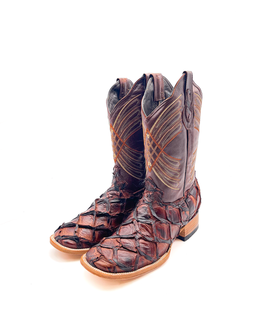 Cowboy Boot Brown Fish/Bass/Pirarucu