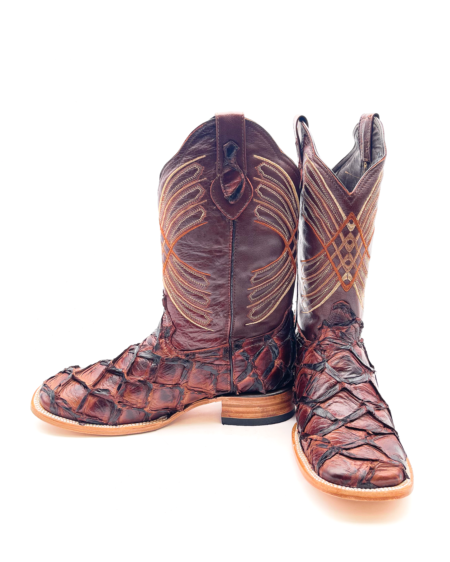 Cowboy Boot Brown Fish/Bass/Pirarucu