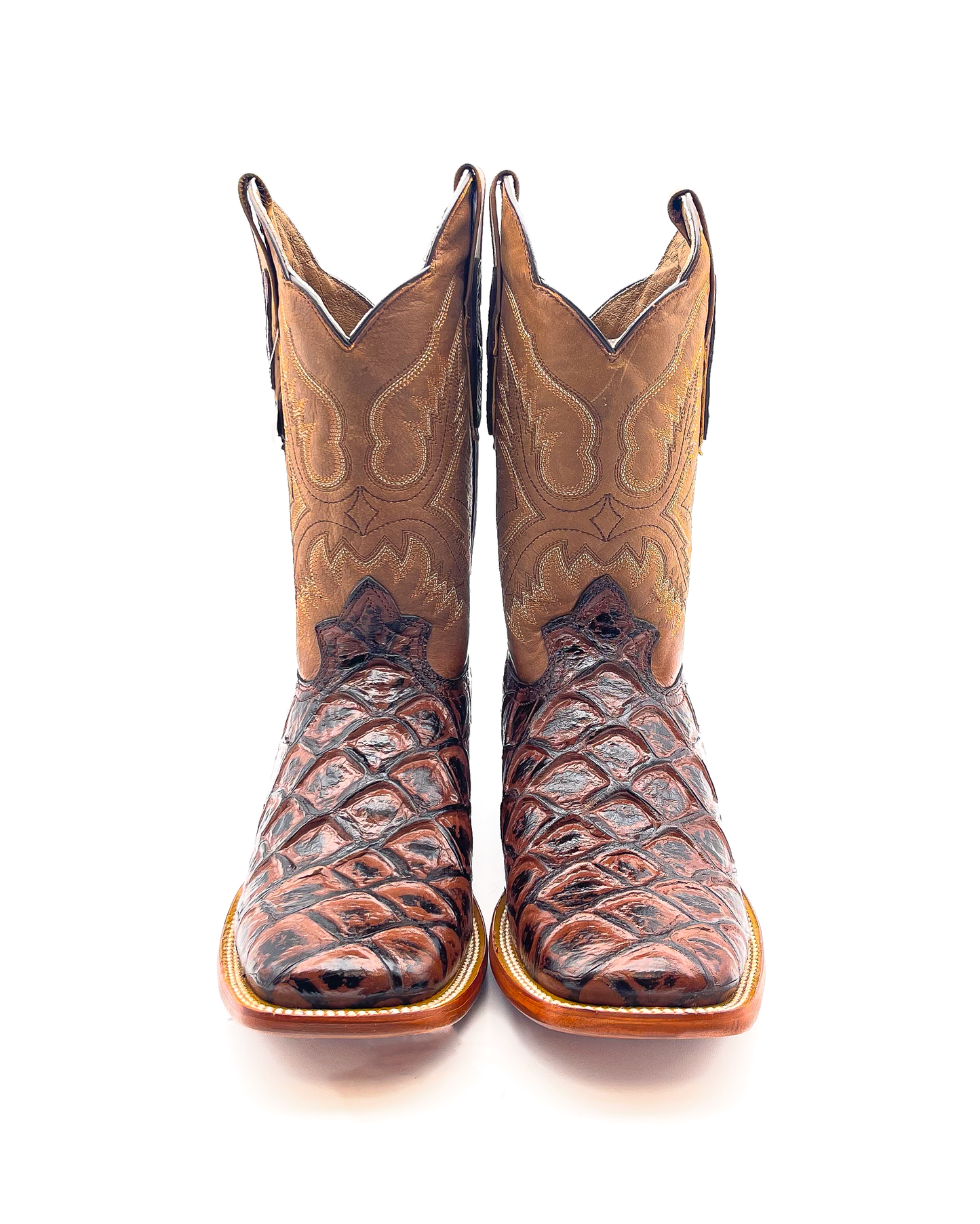 Cowboy Boot Brown Pirarucu Fish