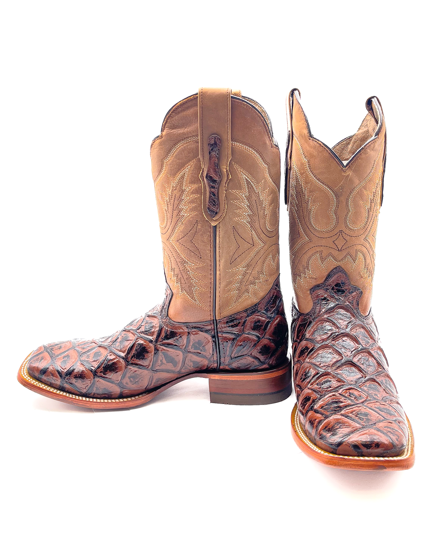 Cowboy Boot Brown Pirarucu Fish
