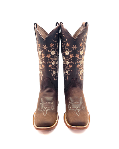Cowboy Boot Jazmin Floral Dark Brown