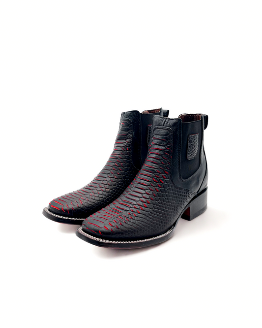 Ankle Boot Python Red