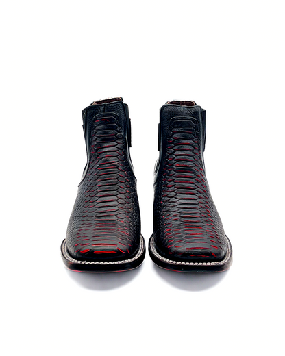 Ankle Boot Python Red