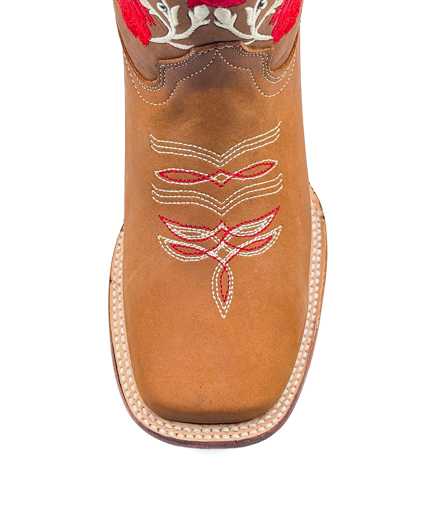 Cowboy Boot Rose Embroidered Brown