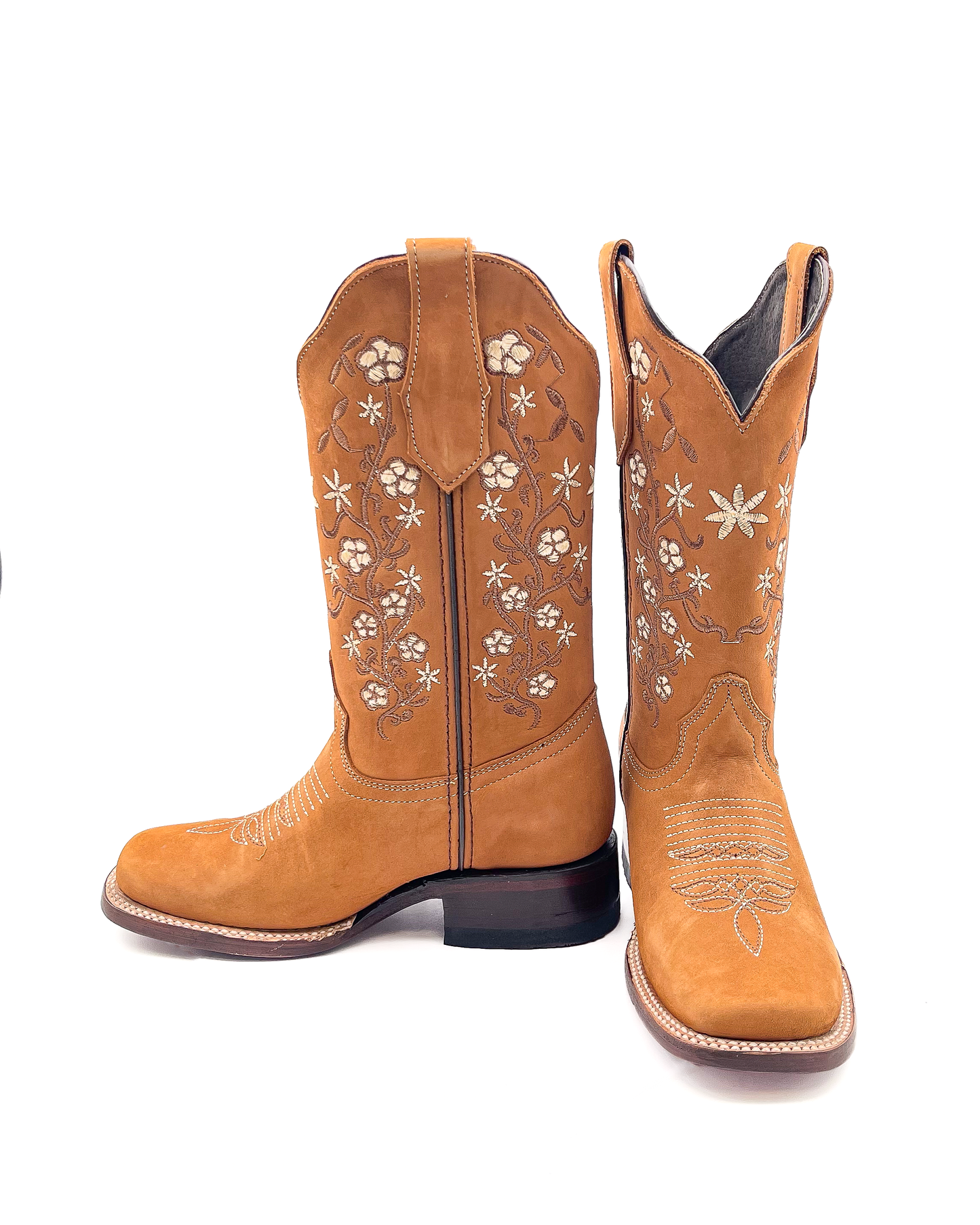 Cowboy Boot Melissa Floral Embroidered Brown