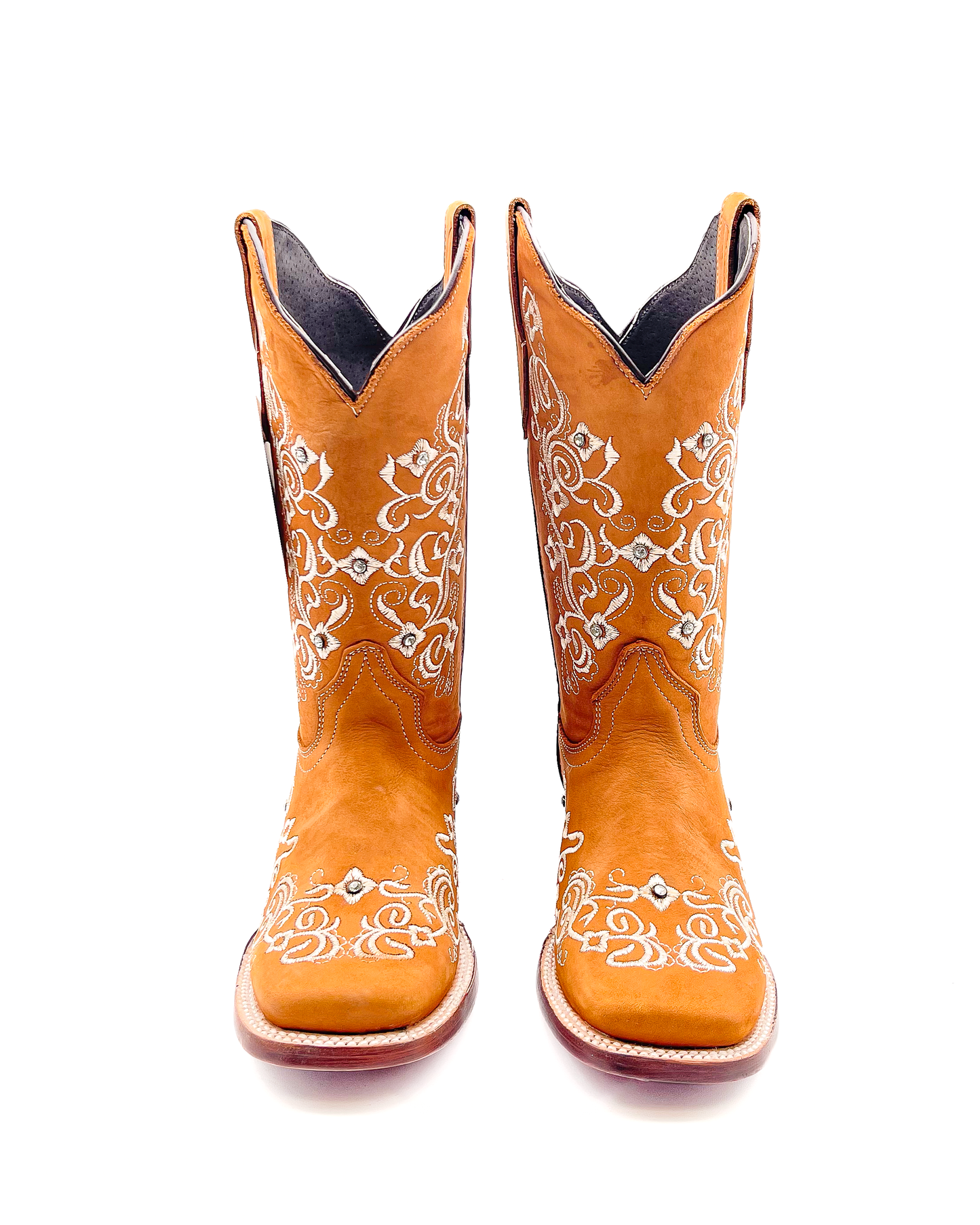 Cowboy Boot Grecas Embroidered Brown