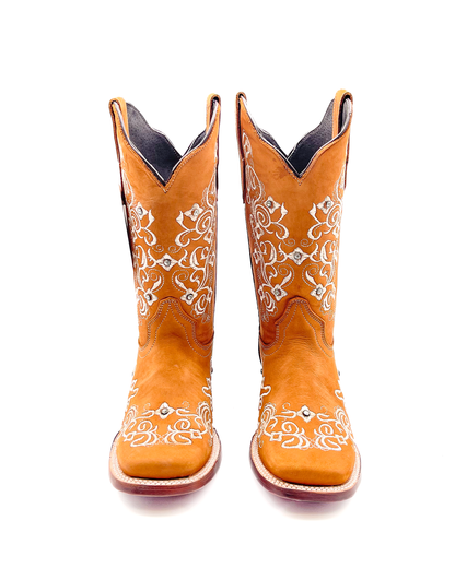 Cowboy Boot Grecas Embroidered Brown