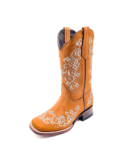 Cowboy Boot Grecas Embroidered Brown