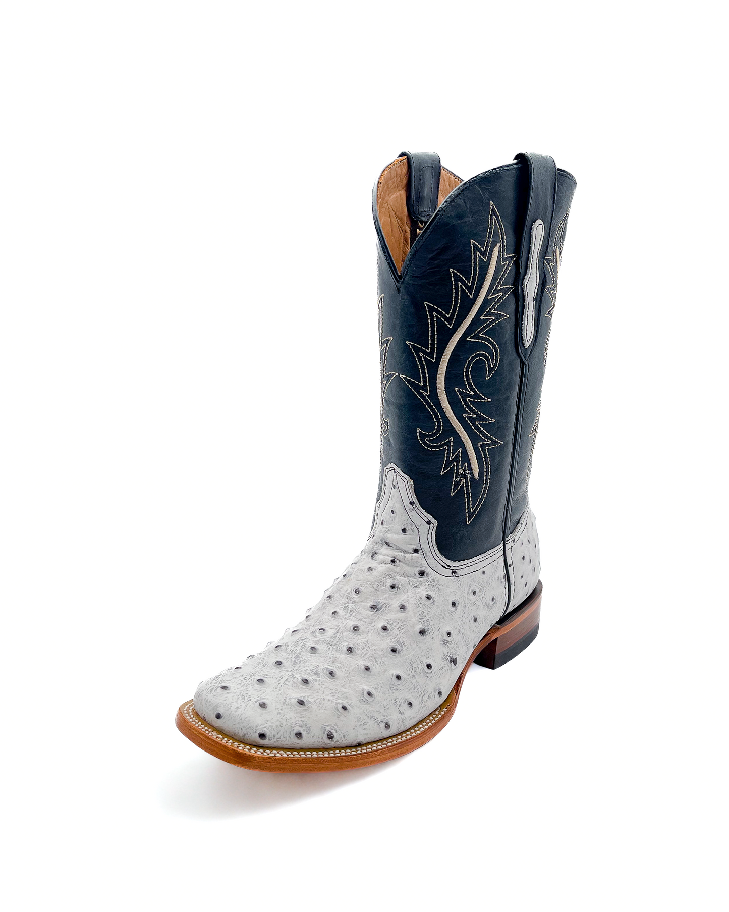 Cowboy Boot Icy White Ostrich