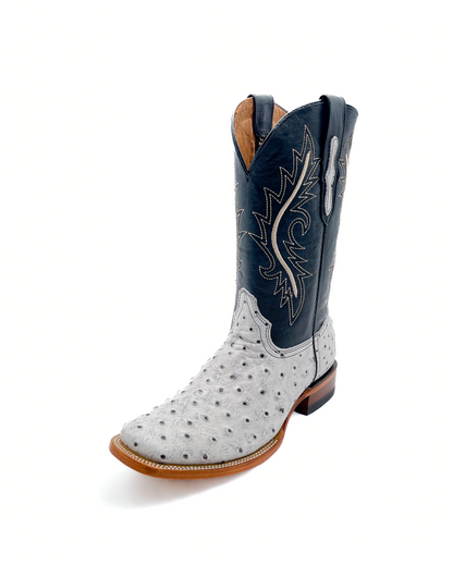 Cowboy Boot Icy White Ostrich