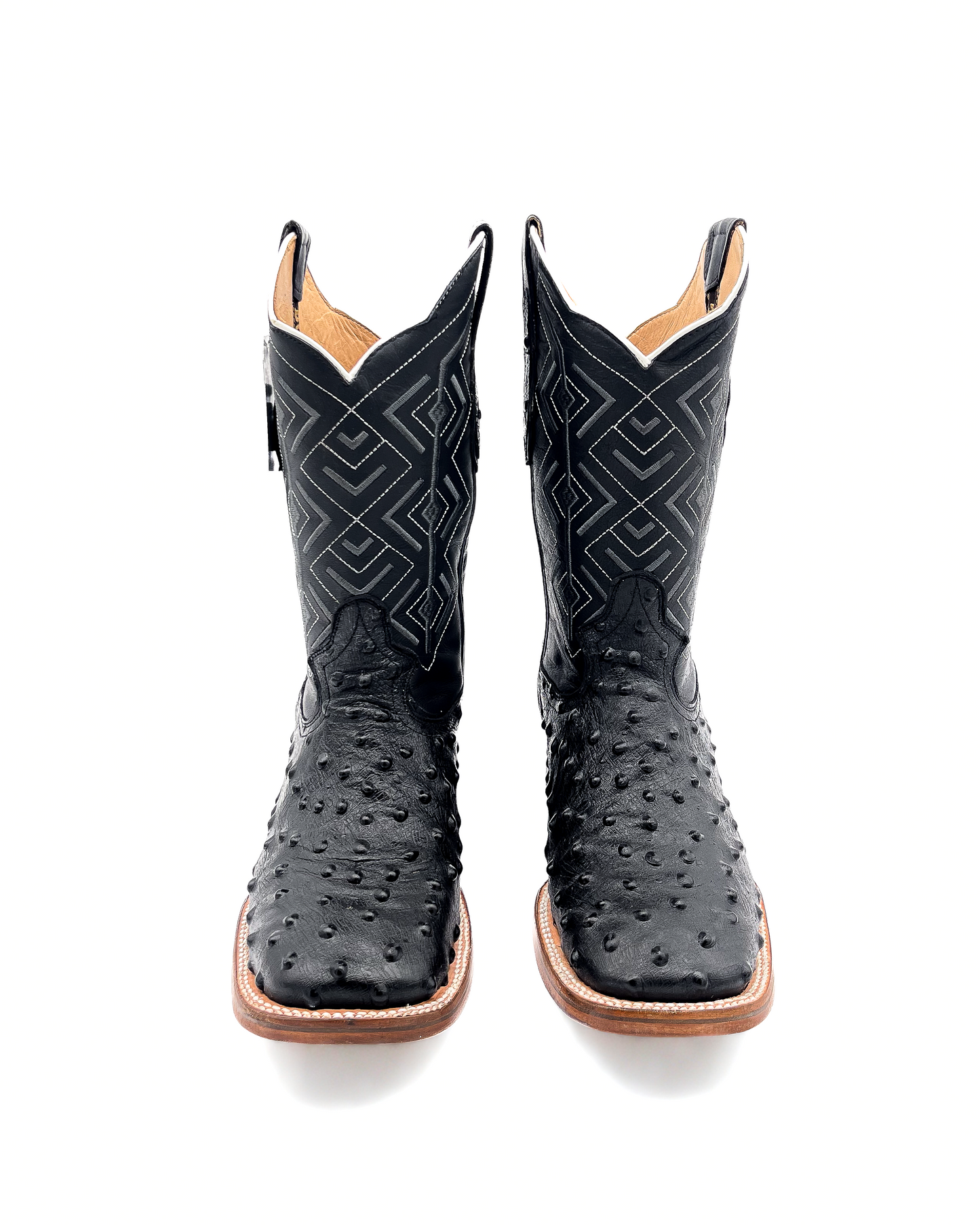 Cowboy Boot Black Ostrich