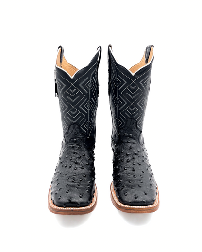 Cowboy Boot Black Ostrich