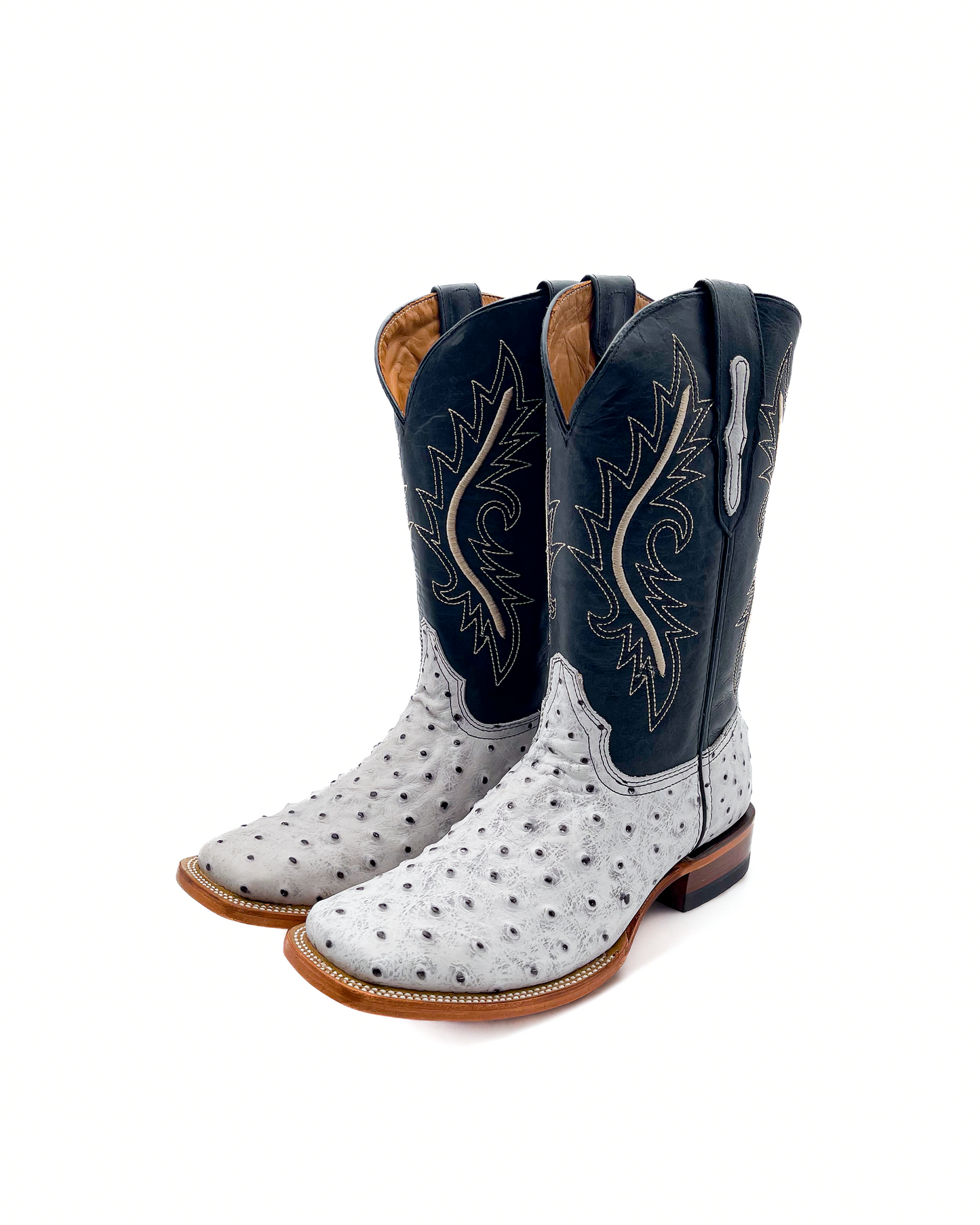 Cowboy Boot Icy White Ostrich