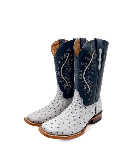 Cowboy Boot Icy White Ostrich