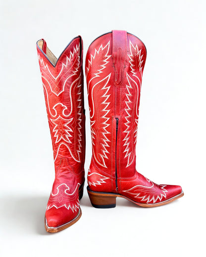 RED | WOMEN TALL COWBOY BOOTS