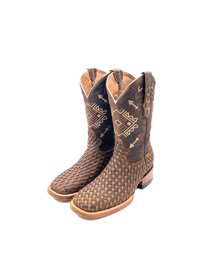 Cowboy Boot Aztec Basket Weave Petatillo