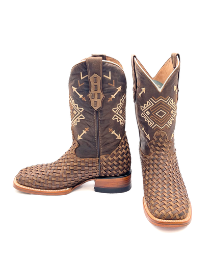 Cowboy Boot Aztec Basket Weave Petatillo