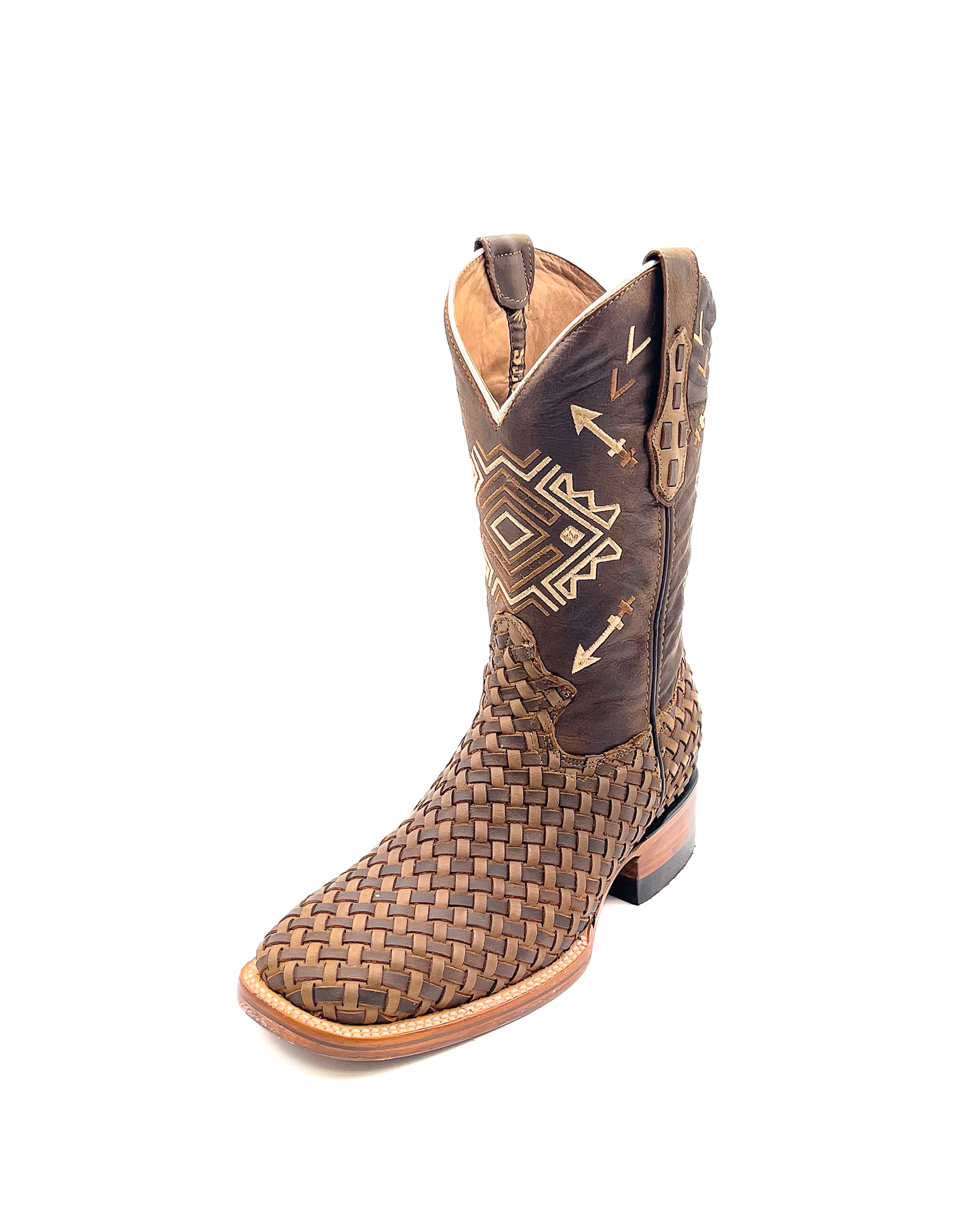 Cowboy Boot Aztec Basket Weave Petatillo