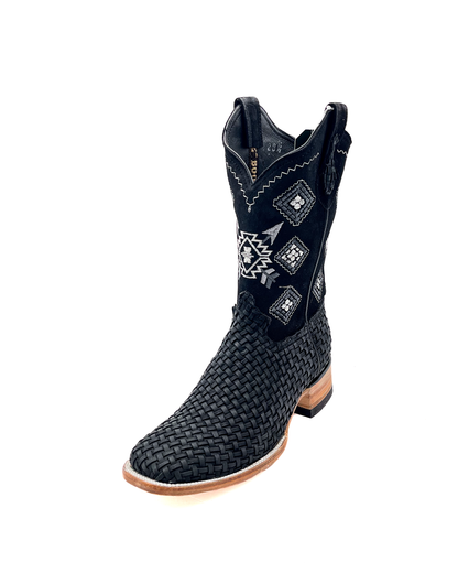 Cowboy Boot Aztec Basket Weave Petatillo
