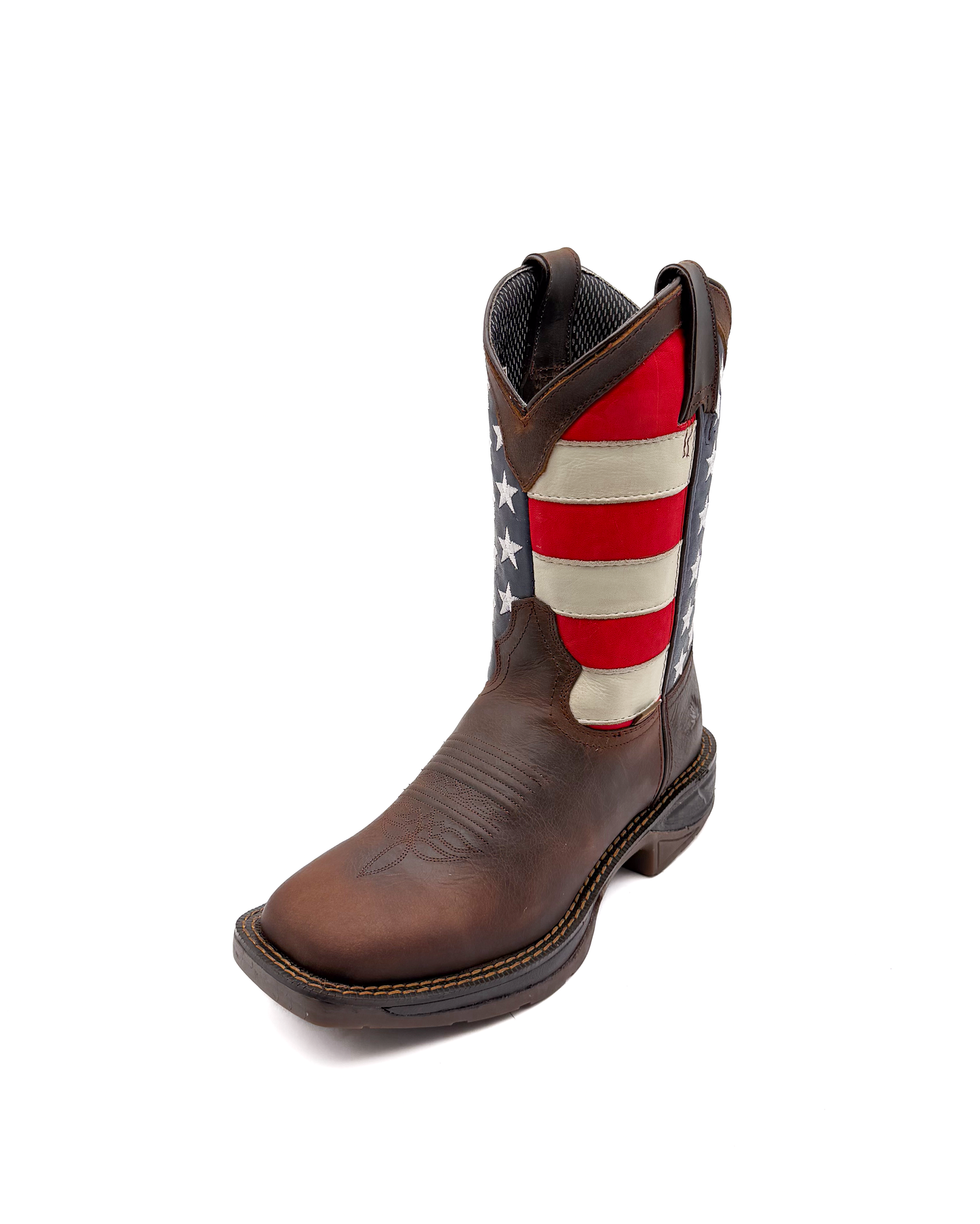 Work Boot Brown USA Flag