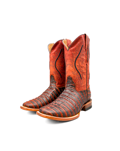 Cowboy Boot Cognac Caiman Tail