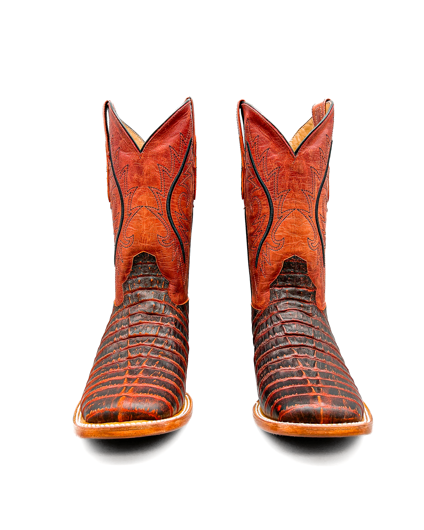 Cowboy Boot Cognac Caiman Tail