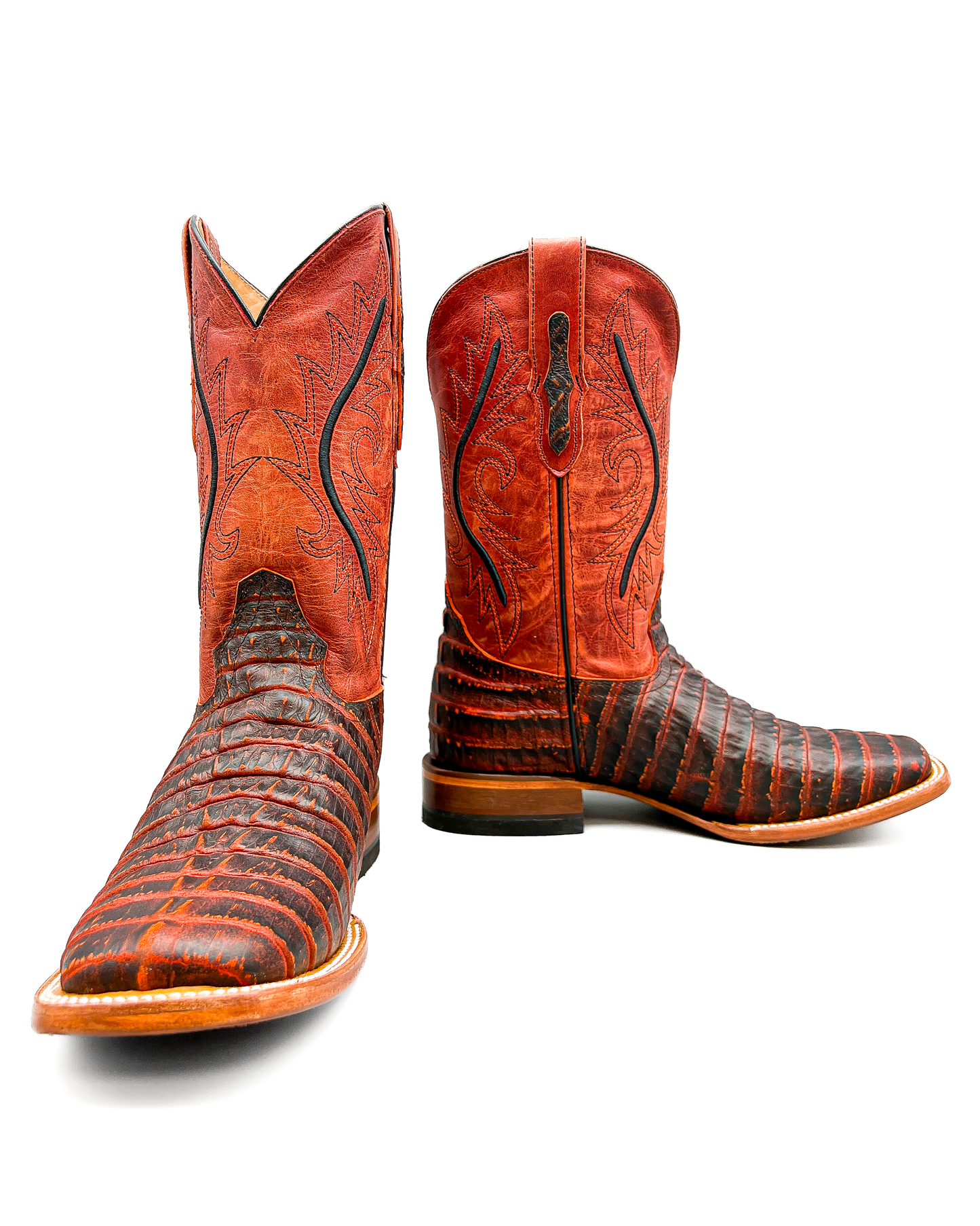 Cowboy Boot Cognac Caiman Tail