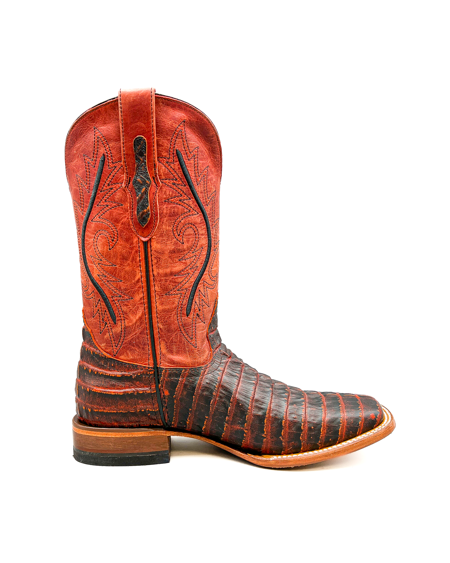 Cowboy Boot Cognac Caiman Tail