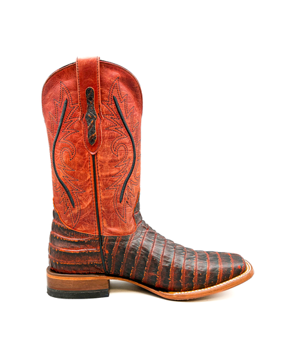 Cowboy Boot Cognac Caiman Tail