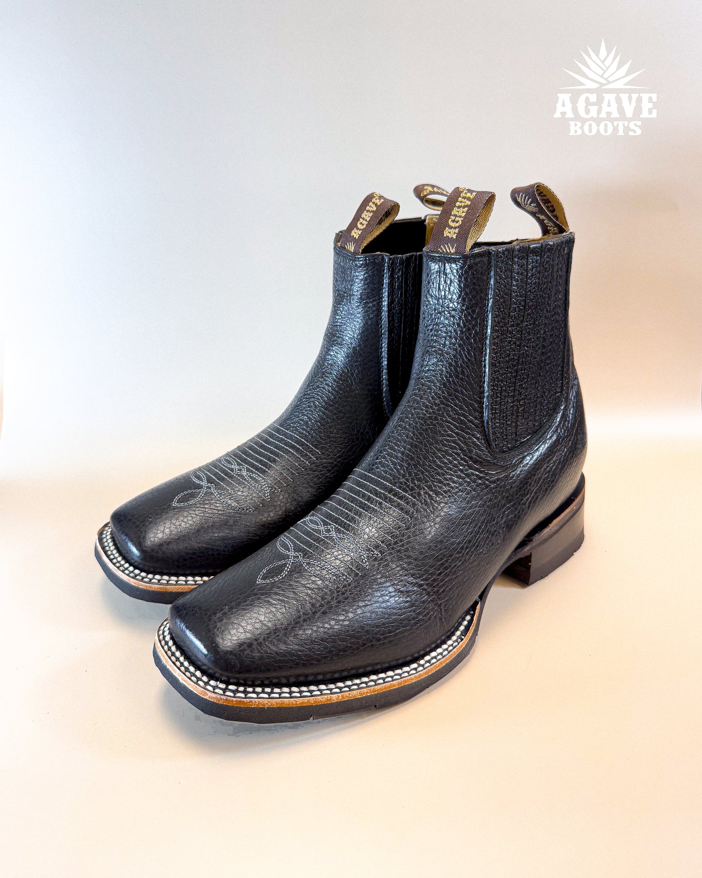 BOTIN / ANKLE BOOT / CHELSEA BOOT BLACK FLOTER | MEN SQUARE TOE WESTERN RUBBER SOLE