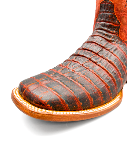 Cowboy Boot Cognac Caiman Tail