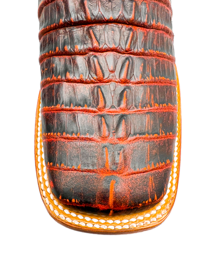 Cowboy Boot Cognac Caiman Tail