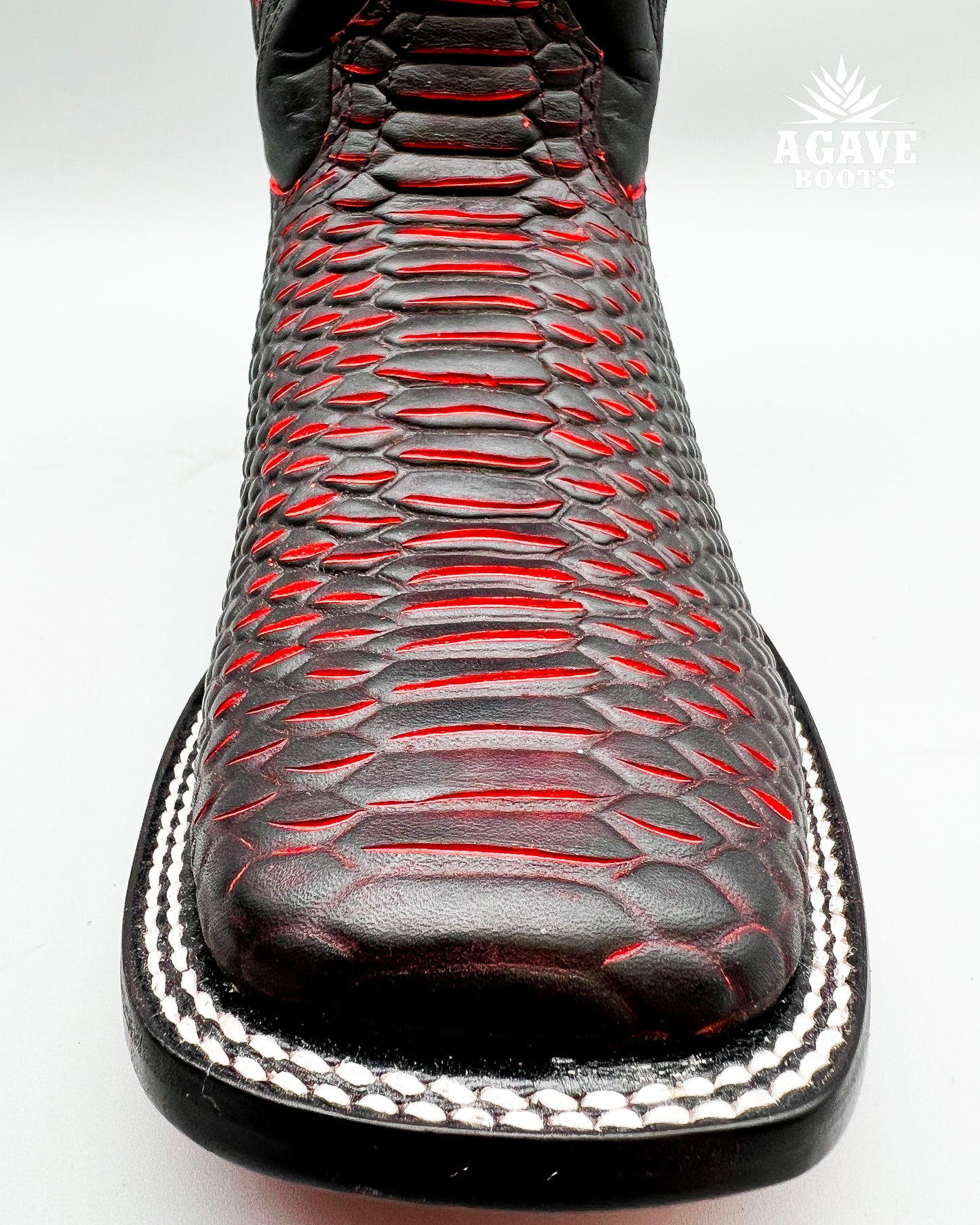 MATTE RED BLACK PYTHON  | MEN’S COWBOY BOOTS