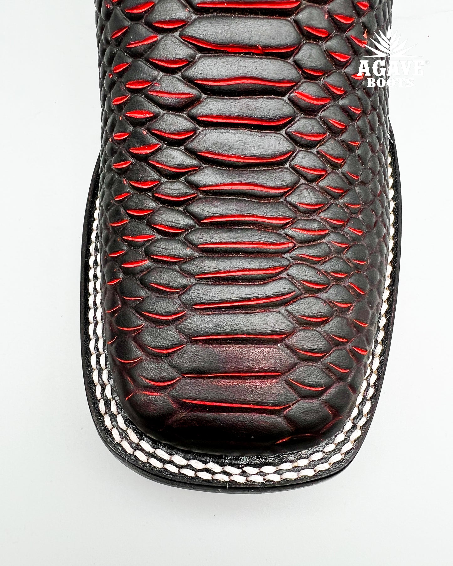 MATTE RED BLACK PYTHON  | MEN’S COWBOY BOOTS