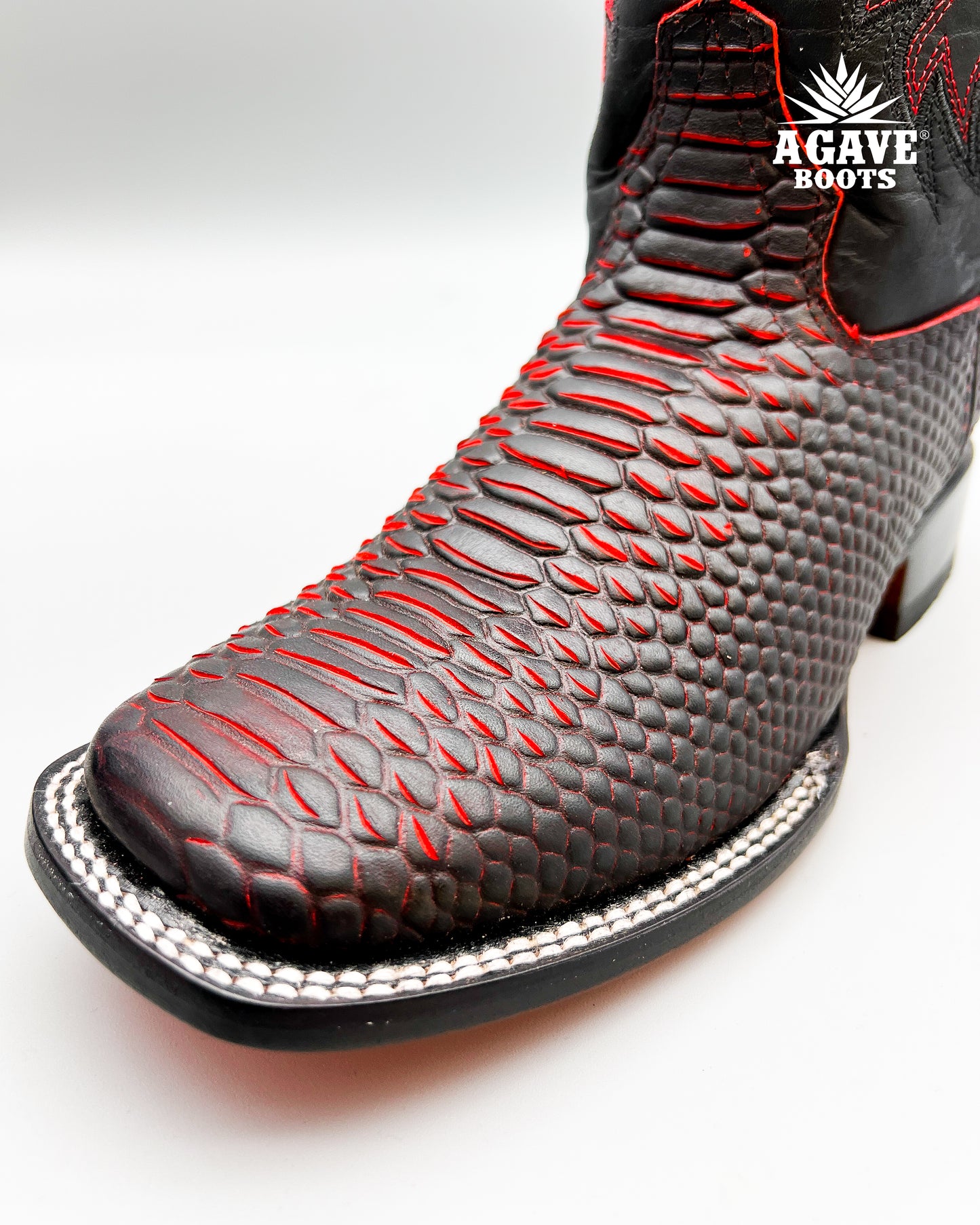 MATTE RED BLACK PYTHON  | MEN’S COWBOY BOOTS