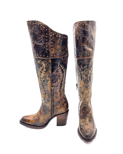 Cowboy Boot Daphne Tall Rustic Round Toe