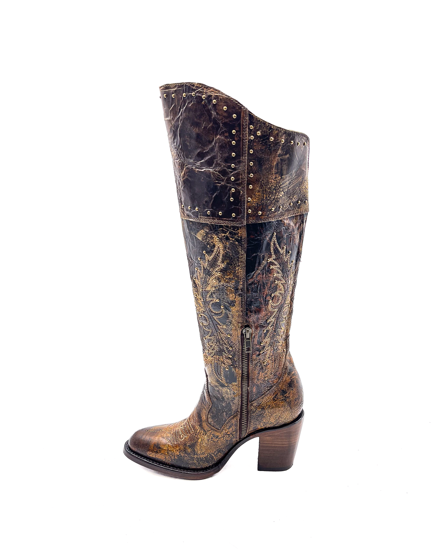 Cowboy Boot Daphne Tall Rustic Round Toe