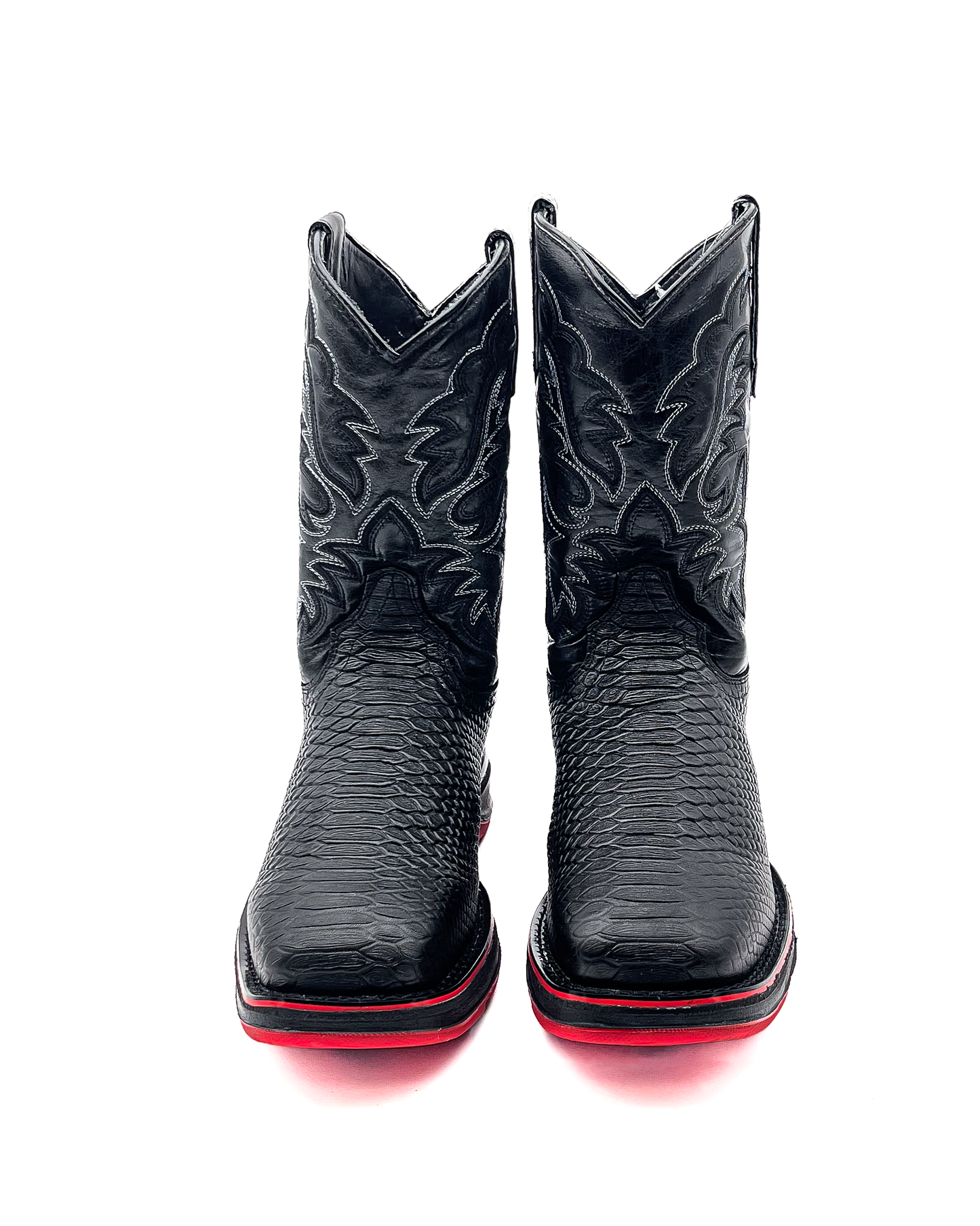 Cowboy Work Boot Matte Black Python Composite Toe